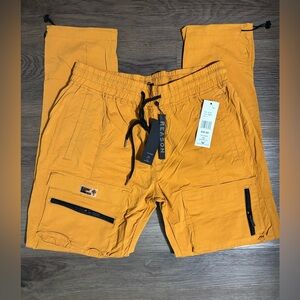 Reason Orange Cargo Pants with Utility Design